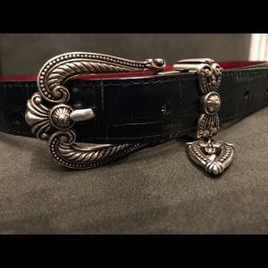 Brighton reversible belt navy/red